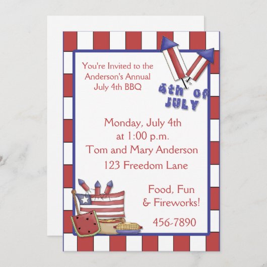 Invitation du 4 juillet (Devant / Derrière)