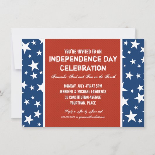 Invitation du 4 juillet au Red, White et Blue (Devant)
