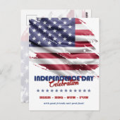 Invitation du 4 juillet du drapeau américain (Devant / Derrière)