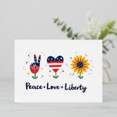Invitation du 4 juillet Paix Amour Liberté (Debout devant)