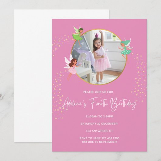 Invitation du 4e anniversaire (Devant / Derrière)