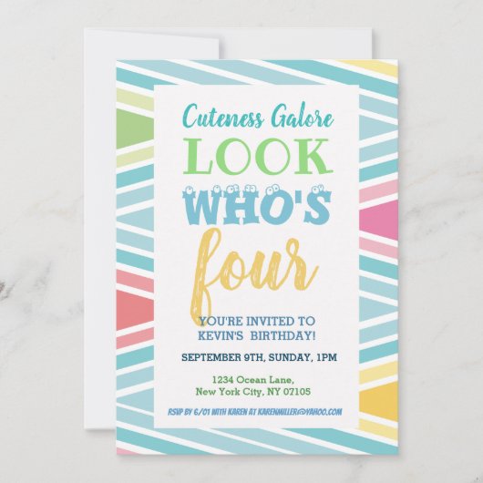 Invitation du 4e anniversaire (Devant)