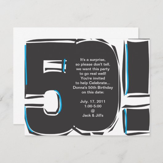 Invitation du 50e anniversaire (Devant / Derrière)