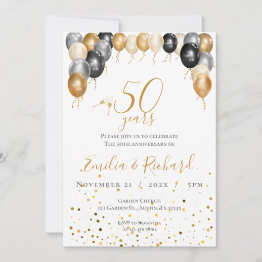 Invitation du 50e anniversaire (Devant)