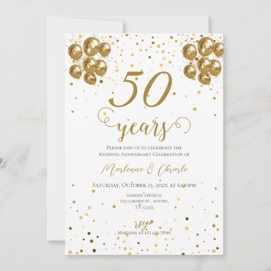 Invitation du 50e anniversaire (Devant)