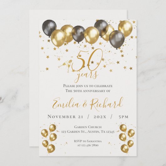 Invitation du 50e anniversaire (Devant / Derrière)