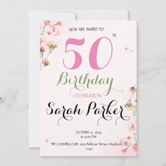 Invitation du 50e anniversaire (Devant)