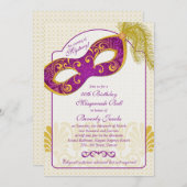 Invitation du 50e anniversaire | Boule Masquerade (Devant / Derrière)