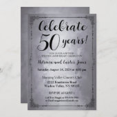 Invitation du 50e anniversaire d'argent élégant (Devant / Derrière)