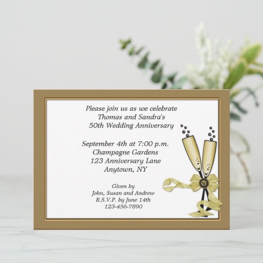 Invitation du 50e anniversaire de Champagne (Debout devant)