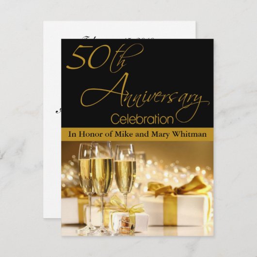 Invitation du 50e anniversaire de la fête (Devant / Derrière)