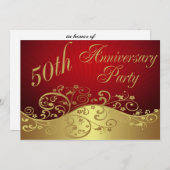 Invitation du 50e anniversaire de la Red Swirl (Devant / Derrière)