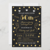Invitation du 50e anniversaire de Mariage - Noir e (Devant)