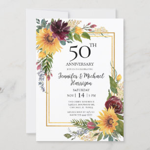 Invitation du 50e anniversaire des tournesols