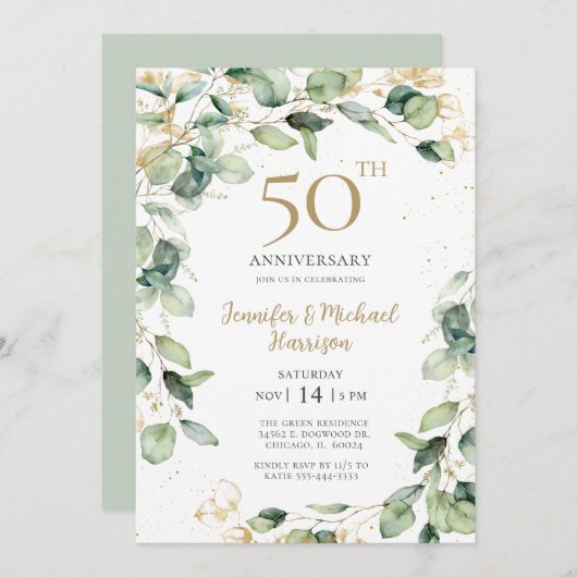 Invitation du 50e anniversaire d'Eucalyptus (Devant / Derrière)