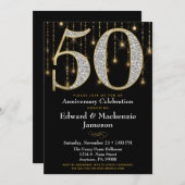 Invitation du 50e anniversaire Diamants noirs d'or (Devant / Derrière)