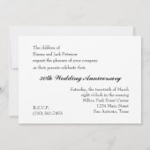Invitation du 50e anniversaire du Mariage (Dos)