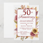 Invitation du 50e anniversaire du Mariage (Devant / Derrière)