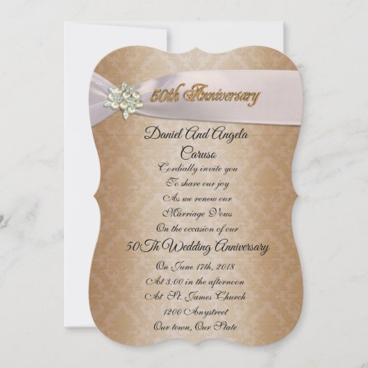 Invitation du 50e anniversaire du Mariage (Devant)