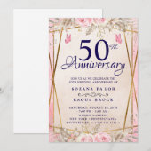 Invitation du 50e anniversaire du Mariage (Devant / Derrière)