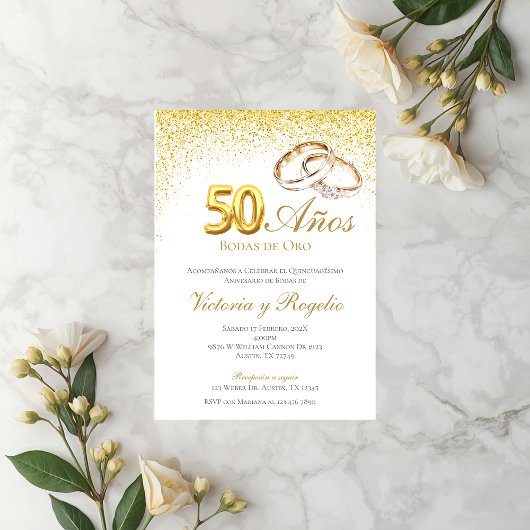 Invitation du 50e anniversaire du Mariage