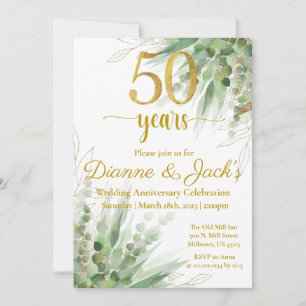 Invitation du 50e anniversaire du Mariage