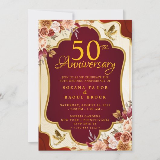 Invitation du 50e anniversaire du Mariage (Devant)