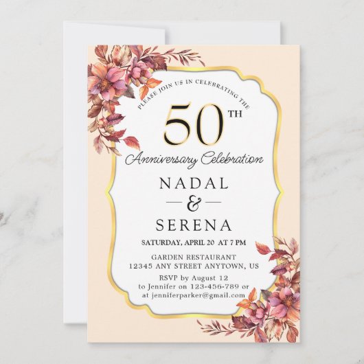Invitation du 50e anniversaire du Mariage (Devant)