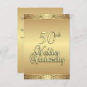 Invitation du 50e anniversaire du Mariage (Devant / Derrière)
