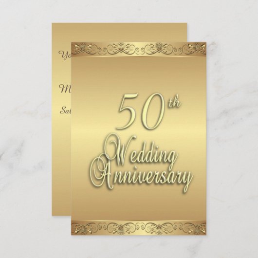 Invitation du 50e anniversaire du Mariage (Devant / Derrière)