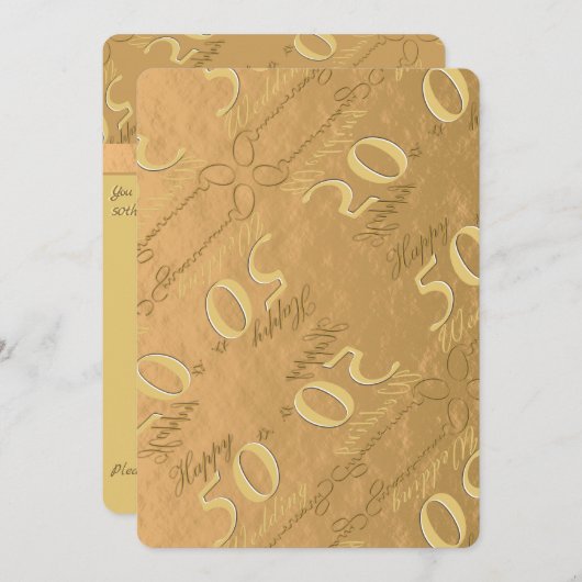 Invitation du 50e anniversaire du Mariage (Devant / Derrière)