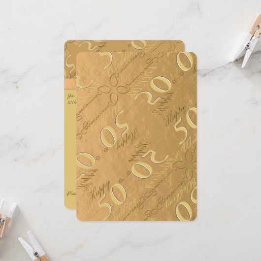 Invitation du 50e anniversaire du Mariage (Devant/Arrière en situation)