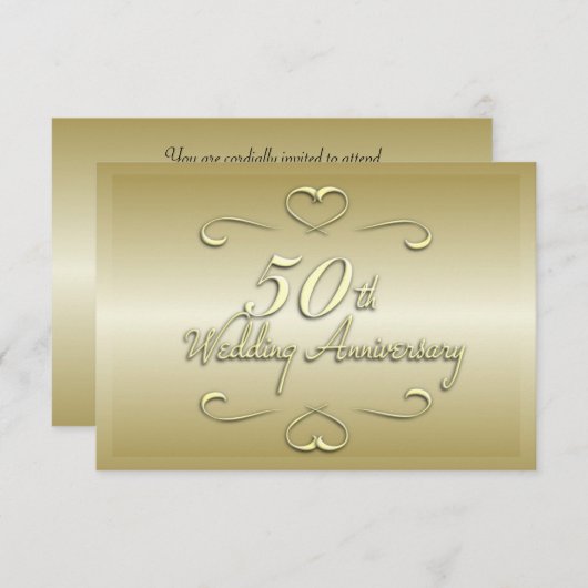 Invitation du 50e anniversaire du Mariage (Devant / Derrière)