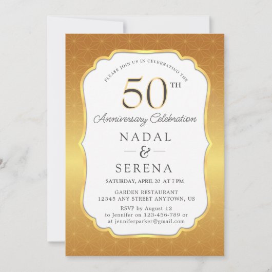 Invitation du 50e anniversaire du Mariage (Devant)