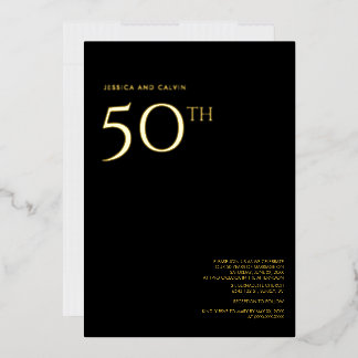 Invitation du 50e anniversaire du Mariage Black & 