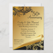 Invitation du 50e anniversaire du Mariage Black & (Devant)