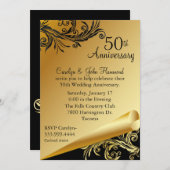 Invitation du 50e anniversaire du Mariage Black &  (Devant / Derrière)