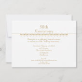 Invitation du 50e anniversaire du Mariage d'or (Dos)