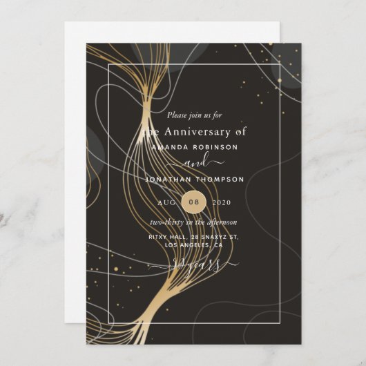 Invitation du 50e anniversaire du Mariage d'or (Devant / Derrière)