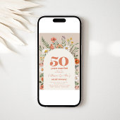 Invitation du 50e anniversaire du Mariage fleur sa