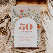 Invitation du 50e anniversaire du Mariage fleur sa