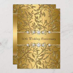 Invitation du 50e anniversaire du Mariage Gold Lea