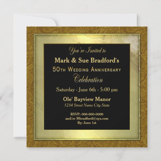 Invitation du 50e anniversaire du Mariage - Insert (Dos)