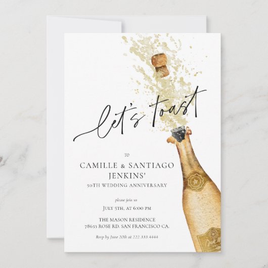 Invitation du 50e anniversaire du Mariage moderne (Devant)