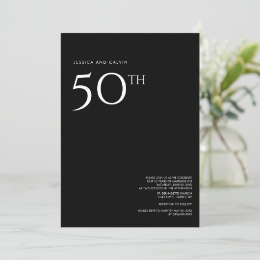 Invitation du 50e anniversaire du Mariage Noir min (Debout devant)