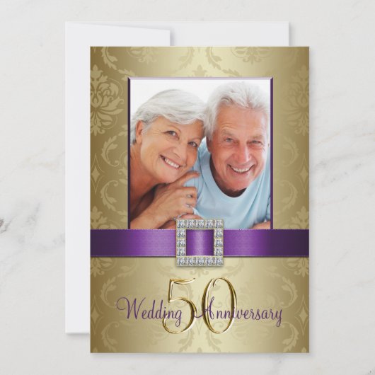 Invitation du 50e anniversaire du Mariage Purple G (Devant)