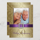 Invitation du 50e anniversaire du Mariage Purple G (Devant / Derrière)