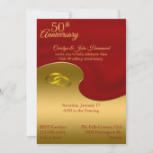 Invitation du 50e anniversaire du Mariage Red & Go (Devant)