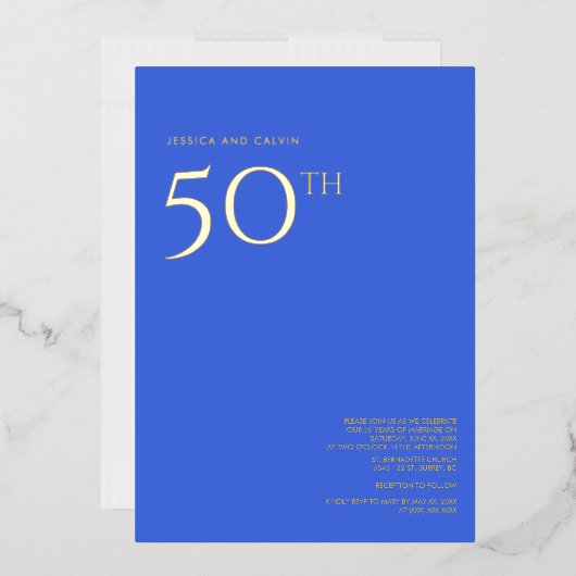 Invitation du 50e anniversaire du Mariage Royal Bl (Enveloppe)