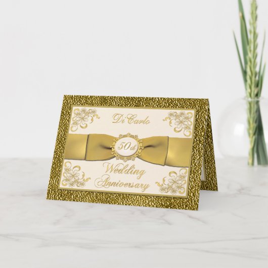 Invitation du 50e anniversaire du RIBBON IMPRIMÉ (Devant)